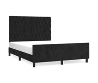 estructura de cama con cabecero de terciopelo negro 140x190 cm diseno de botones