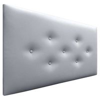 dhome cabecero de polipiel con 3 hileras intercaladas de botones cabezal tapizado cama lujo plata 105cm
