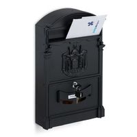buzon de estilo antiguo negro 40 cm