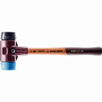 Halder Simplex Maza Blanda Tpe / Rellena De Caucho Con Carcasa De Hierro Maleable Y Mango De Madera - D=50 Mm - 3012.050