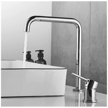 Grifo Lavabo Alto Encastrado Monomando Giratorio Orune Cromado