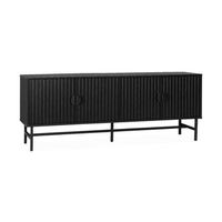 mueble tv con efecto madera 160cm negro