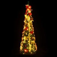 arbol de navidad  decoraciones de navidad artificial desplegable 100 led verde 150 cm
