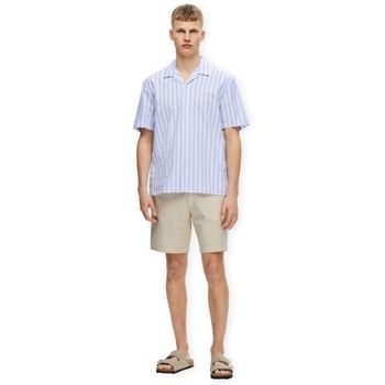 Selected Camisa manga corta RelaxSun S/S Shirt - Cashmere Blue para hombre