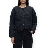 vila chaqueta kvilla jacket - dark grey denim para mujer