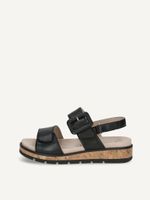 caprice sandal black made of leather without heel size 38