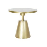 mesa auxiliar dkd home decor blanco marmol hierro dorado 60 x 60 x 58 cm