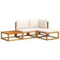 set sofas de jardin con cojines 4 piezas madera maciza de acacia