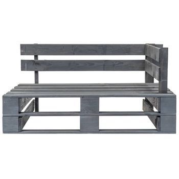 Banco Esquinero De Palés Para Jardín | Banco De Exterior | Silla De Jardín Madera Gris