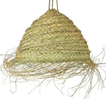 Lámpara de esparto con flecos d. 50 cm