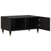 mesa de cafe  mesa de centro negro 80 x 50 x 40 cm madera de mango maciza