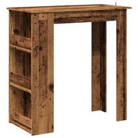 mesa bar con estante almacenaje envejecida 102x50x1035 cm