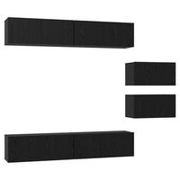 conjunto de mueble de tv 6 uds roble negro vidaxl