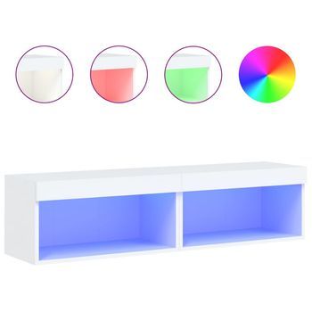 Muebles Para Tv Con Luces Led 2 Uds Blanco 60x30x30 Cm Vidaxl