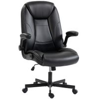 homcom silla de oficina ergonomica sillon de oficina reposabrazos abatibles altura ajustable funcion balanceo negro