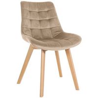 silla de comedor brook en terciopelo marron 63x54x84 cm clp