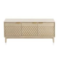mueble tv 3 puertas chapado en roble acabado marfil