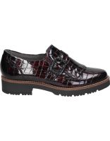 mocasines de piel con tacon para mujer pitillos 10772 color burdeos 37
