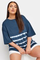 yours camiseta algodon azul rayas tie dye mujer curvy y tallas grandes yours