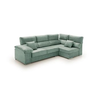 Sofa chaise longue - rinconera reclinable y deslizante cosima  agua marina derecha