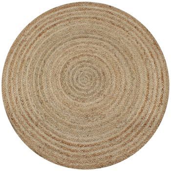 Alfombra Redonda De Yute Trenzado 150 Cm Vidaxl
