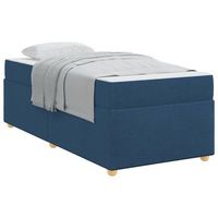 estructura de cama con colchon azul 91 x 200 cm tela