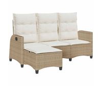 vidaxl sofa de jardin reclinable con cojines en forma de l beige