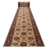 alfombra de pasillo lana keshan 768353555 oriental marco beige  ter 100x420 cm