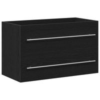 mueble bajo fregadero de roble negro de 80x385x48 cm madera de ingenieria vidaxl