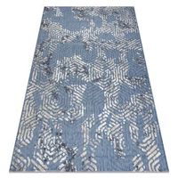 alfombra structural sole d3841 - hexagonos tejido plano azul  beige 180x270 cm