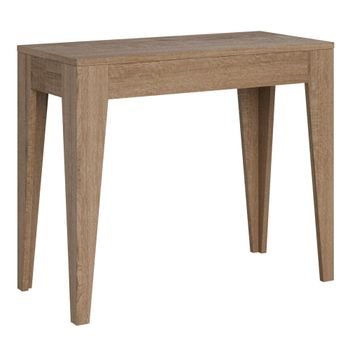 Consola extensible 90x42/302 cm efecto madera roble natural