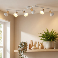 nettlife foco de techo vintage e14 interior orientable 350 blanco giratorio 350 industrial 6 llamas redondo