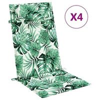 cojines silla respaldo alto 4 uds tela oxford estampado hojas vidaxl