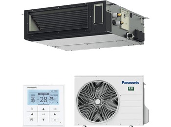 Aire acondicionado por conductos - Panasonic KIT-XZ35-ZKE-H Etherea Z, 3010 fg/h, Inverter, Bomba de calor, Gris
