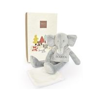 edredon elefante gris con panuelo - carino - 25 cm
