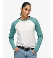 superdry para mujer w6012254a camiseta essential logo baseball verde m casual algodon manga larga
