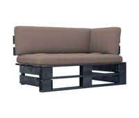 vidaxl sofa de jardin esquina de palets madera pino impregnada negro