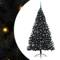 arbol de navidad artificial preiluminado negro 210 cm pvc vidaxl