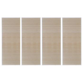 Alfombras Rectangulares De Bambú Natural 4 Unidades 120x180 Cm Vidaxl