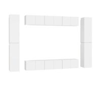 set de muebles de salon tv 10 piezas madera de ingenieria blanco