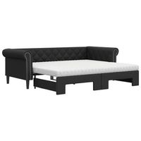 sofa cama nido con colchon cuero sintetico negro 90x200 cm vidaxl