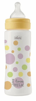 Chicco PerfectEasy Biberón Flujo Rápido Amarillo +4m 330 ml