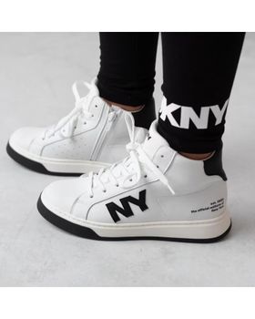 de DKNY DKNY ZAPATILLAS DEPORTIVAS BOTA PIEL BLANCAS - MODELO D6090410P BLANCO