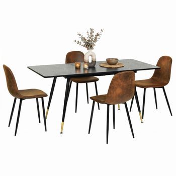 Conjunto Mesa 1+4 Extensible 120-160cm Y 4 Sillas Urban Meuble - Negro