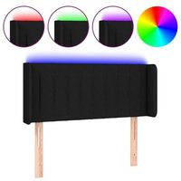 cabecero con led de tela negro 103x16x7888 cm
