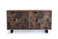 aparador madera de acacia y detalles en negro 190 cm