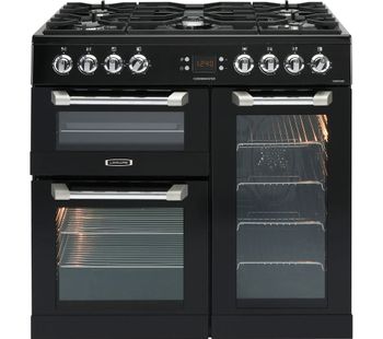 LEISURE Cuisinemaster CS90F530K Dual Fuel Range Cooker - Black & Chrome, Black