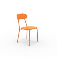 conjunto de 4 sillas de jardin de metal naranja 45x53 cm 84h