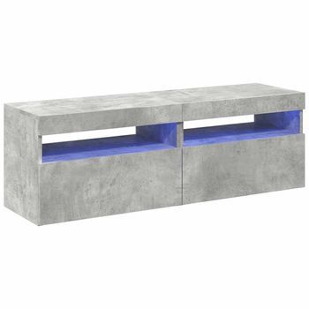 Muebles De Tv Con Luces Led 2 Unidades Gris Hormigón 60x35x40 Cm