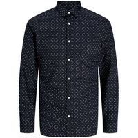 jack  jones camisa manga larga 12260131 jjjoe print shirt ls aw24 black ditsy aop para hombre